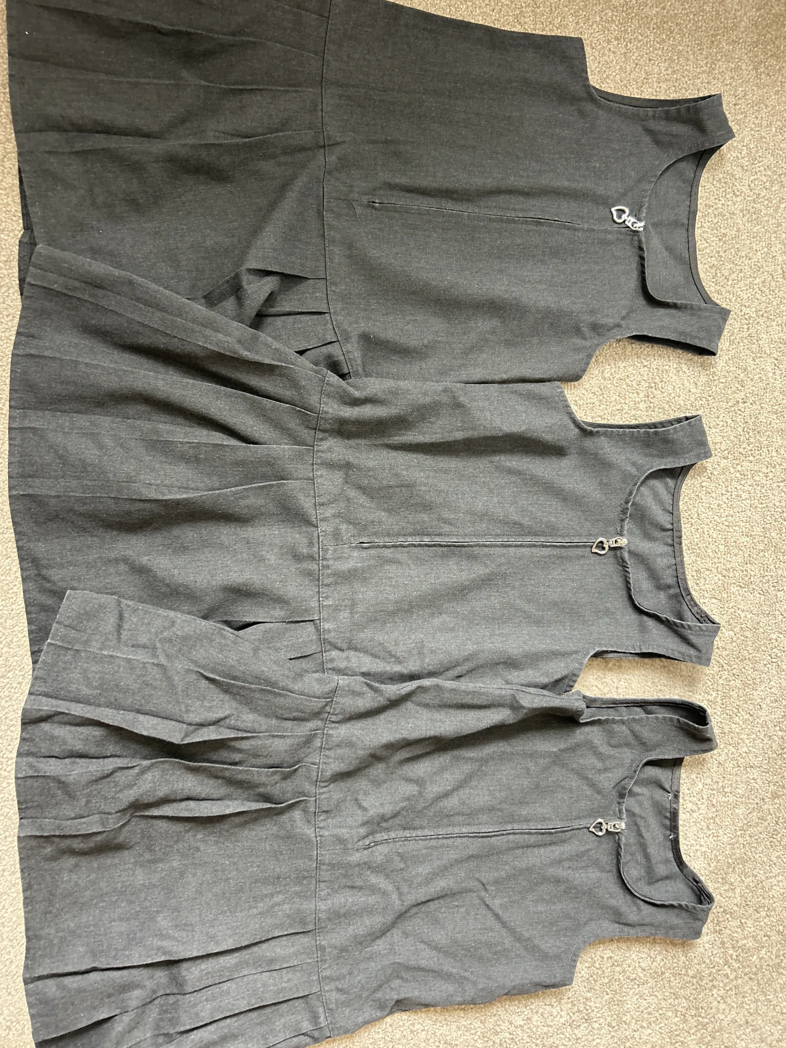 3 x George grey pleated school dresses. Age 4-5