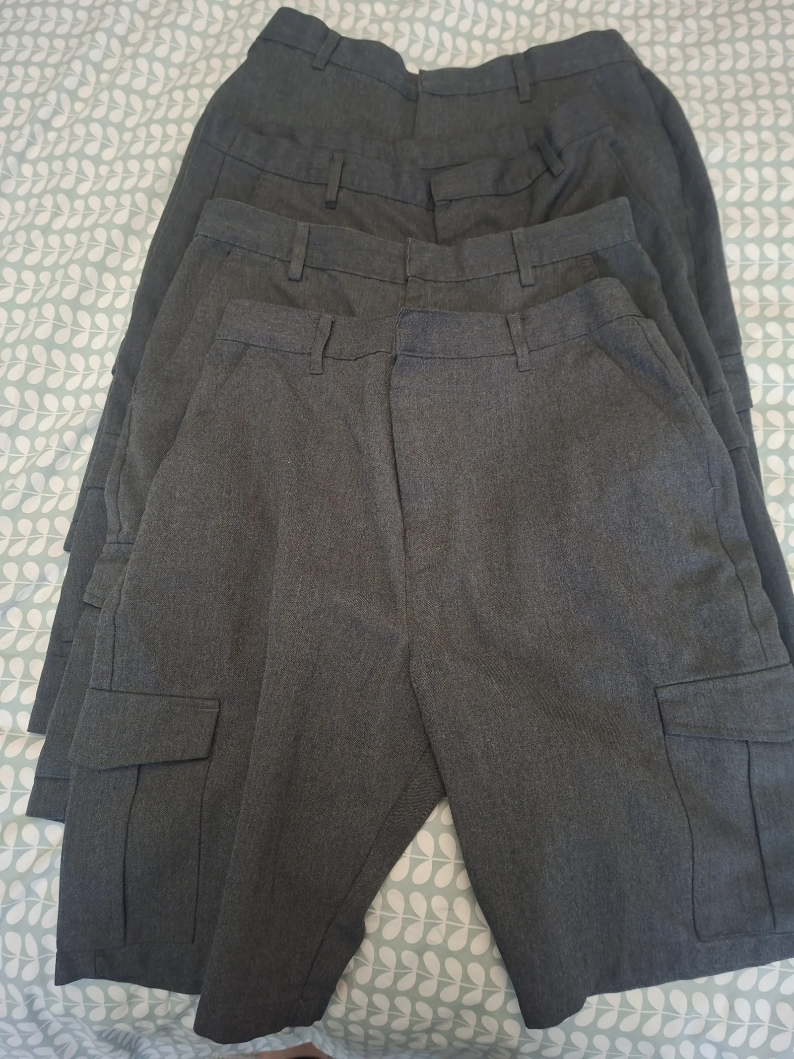 4 pairs grey shorts from age 11-12 to 13-14