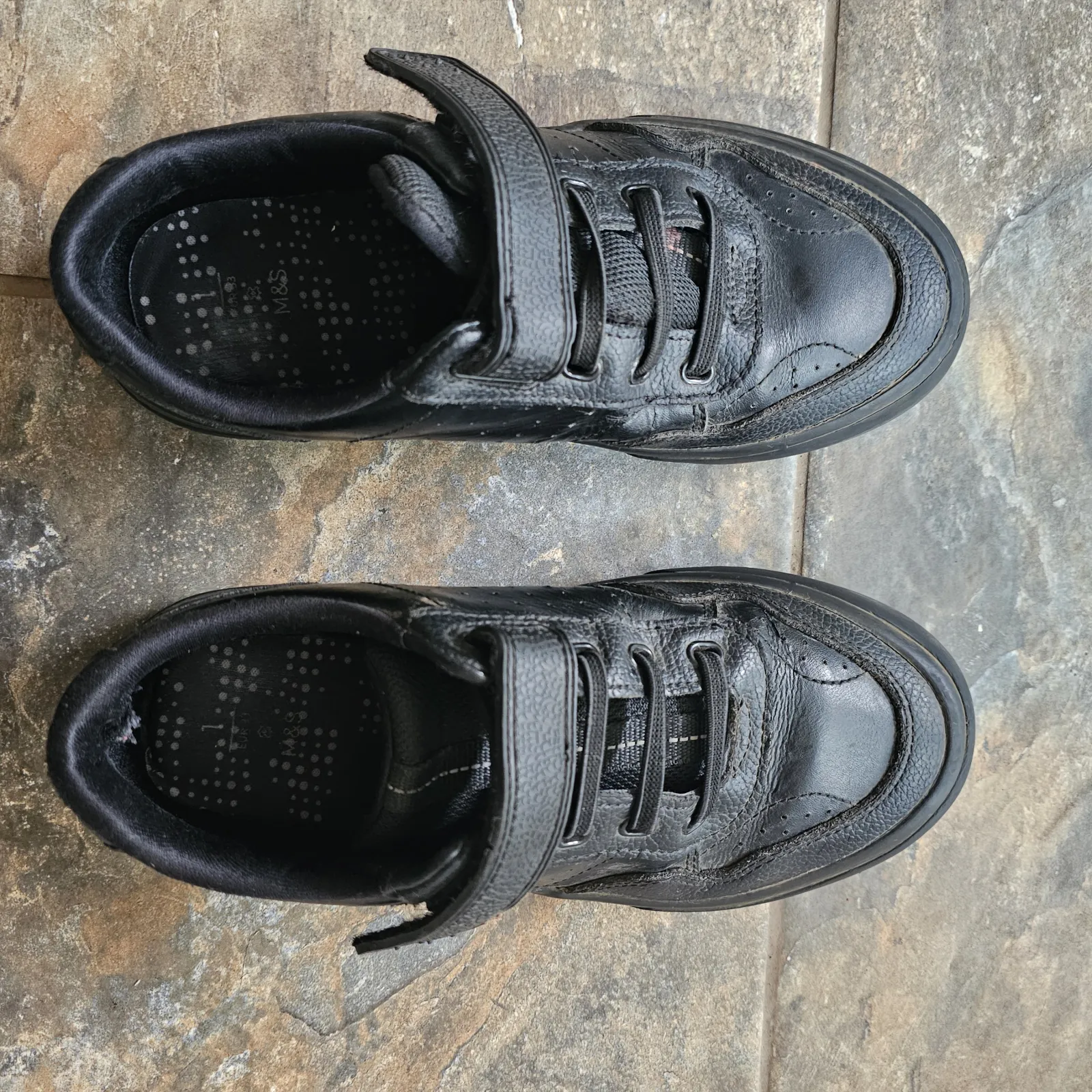 Black M&S school shoes