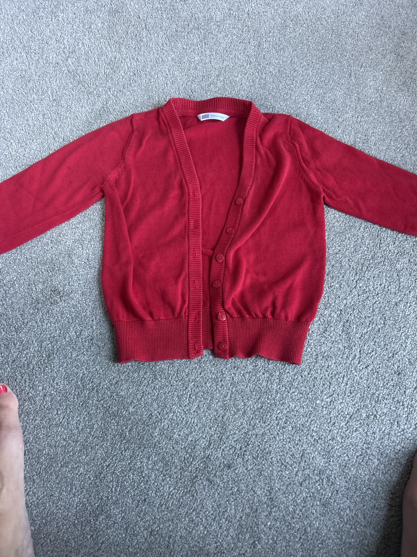 Red summer cardigan aged 5-6