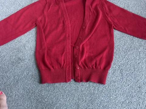 Red summer cardigan aged 5-6