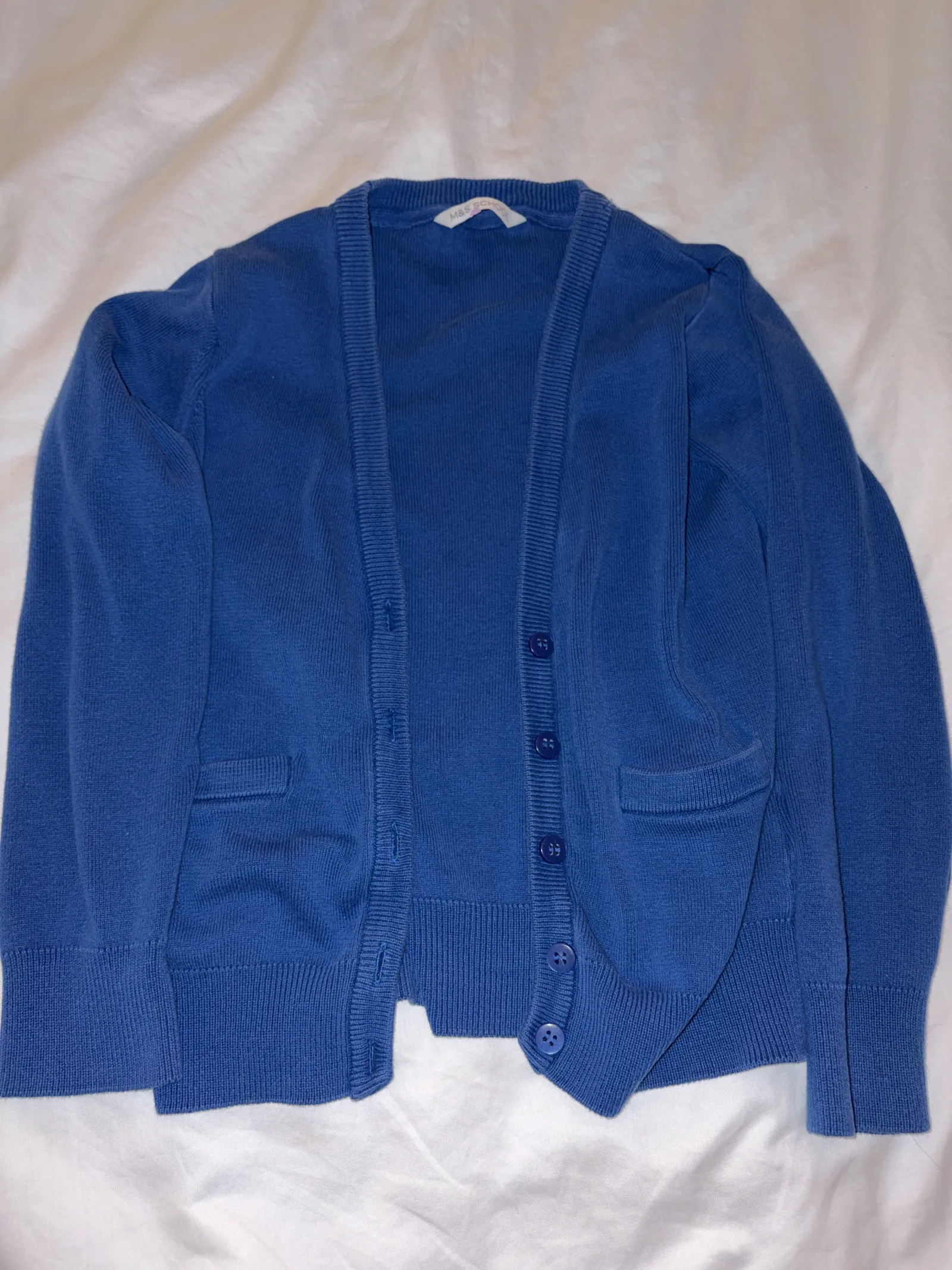 M&S blue cardigan age 6-7