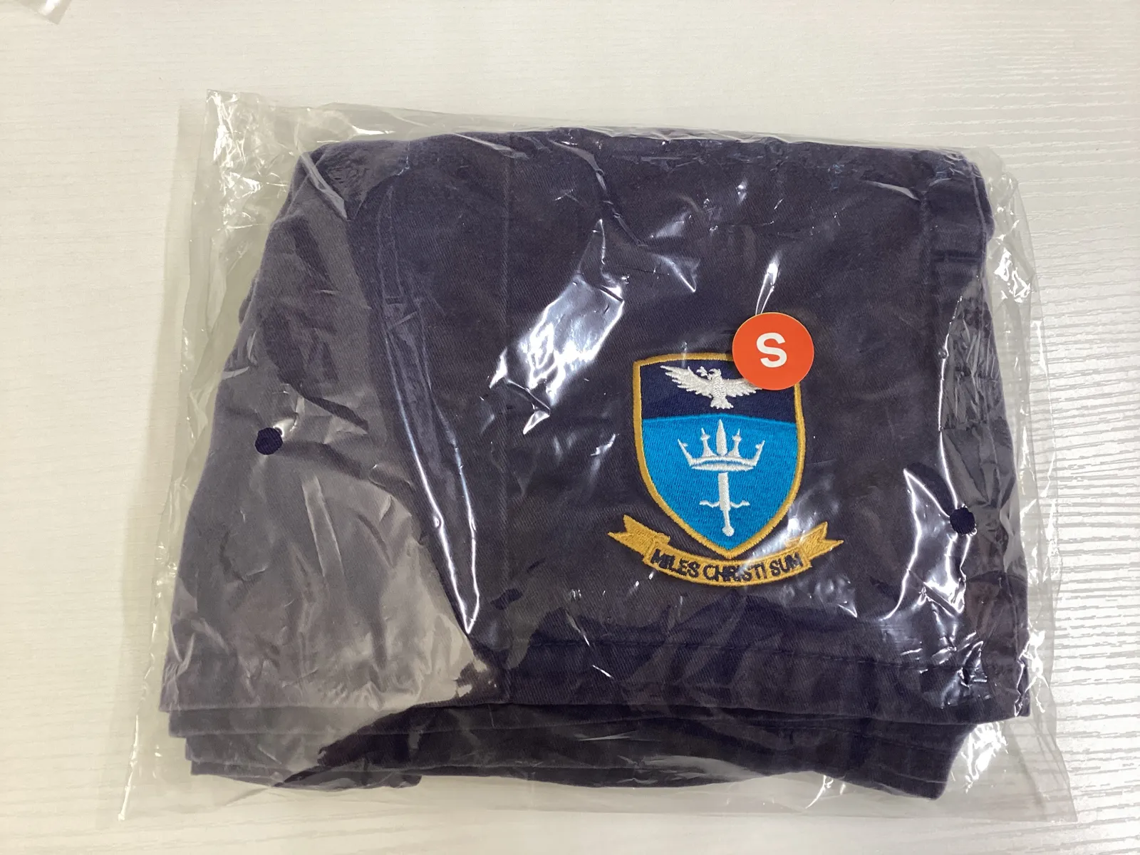 Denim-style badged shorts
