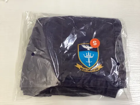 Denim-style badged shorts