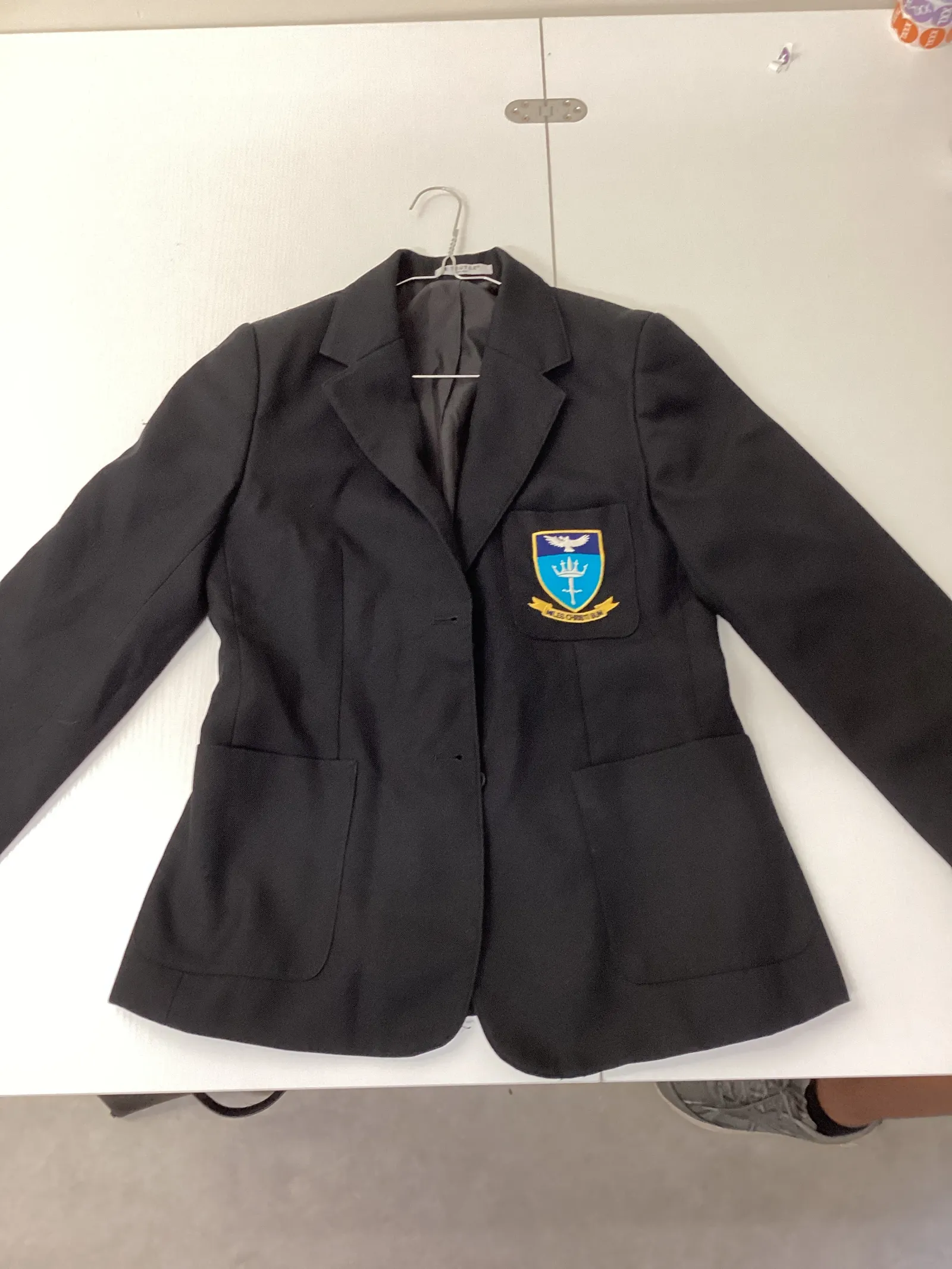 Black school badged blazer