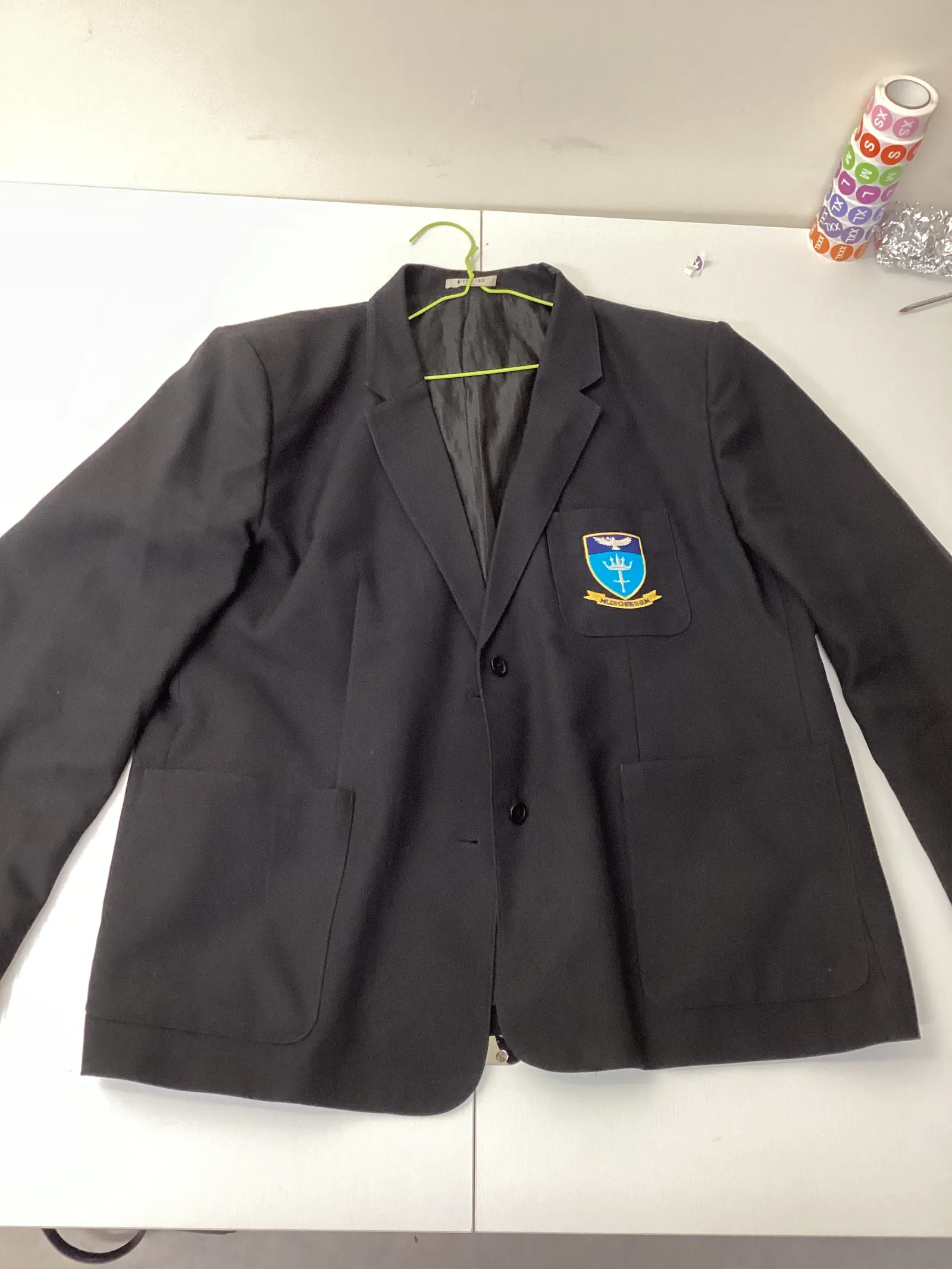 Black school badged blazer