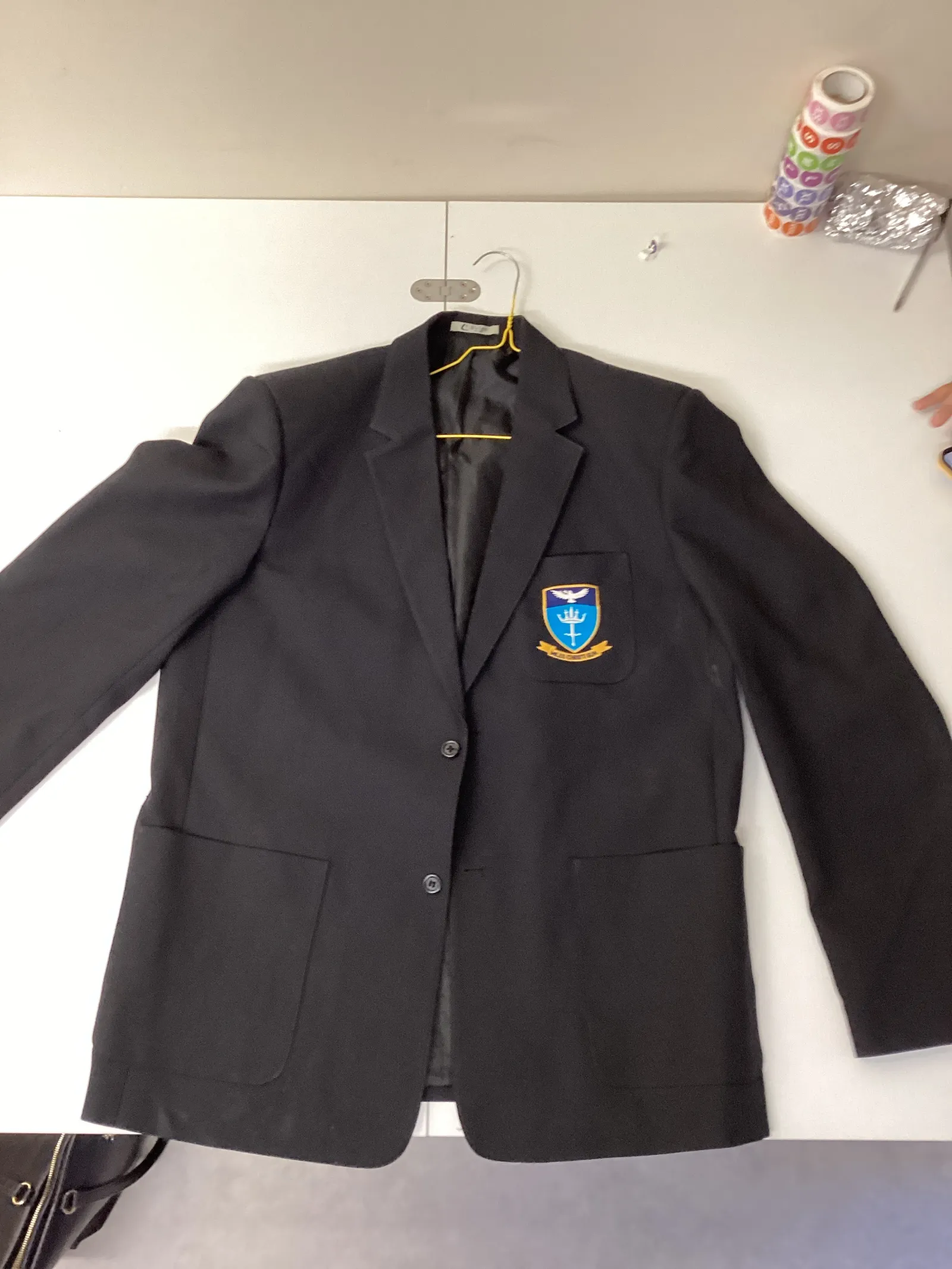 Black school badged blazer