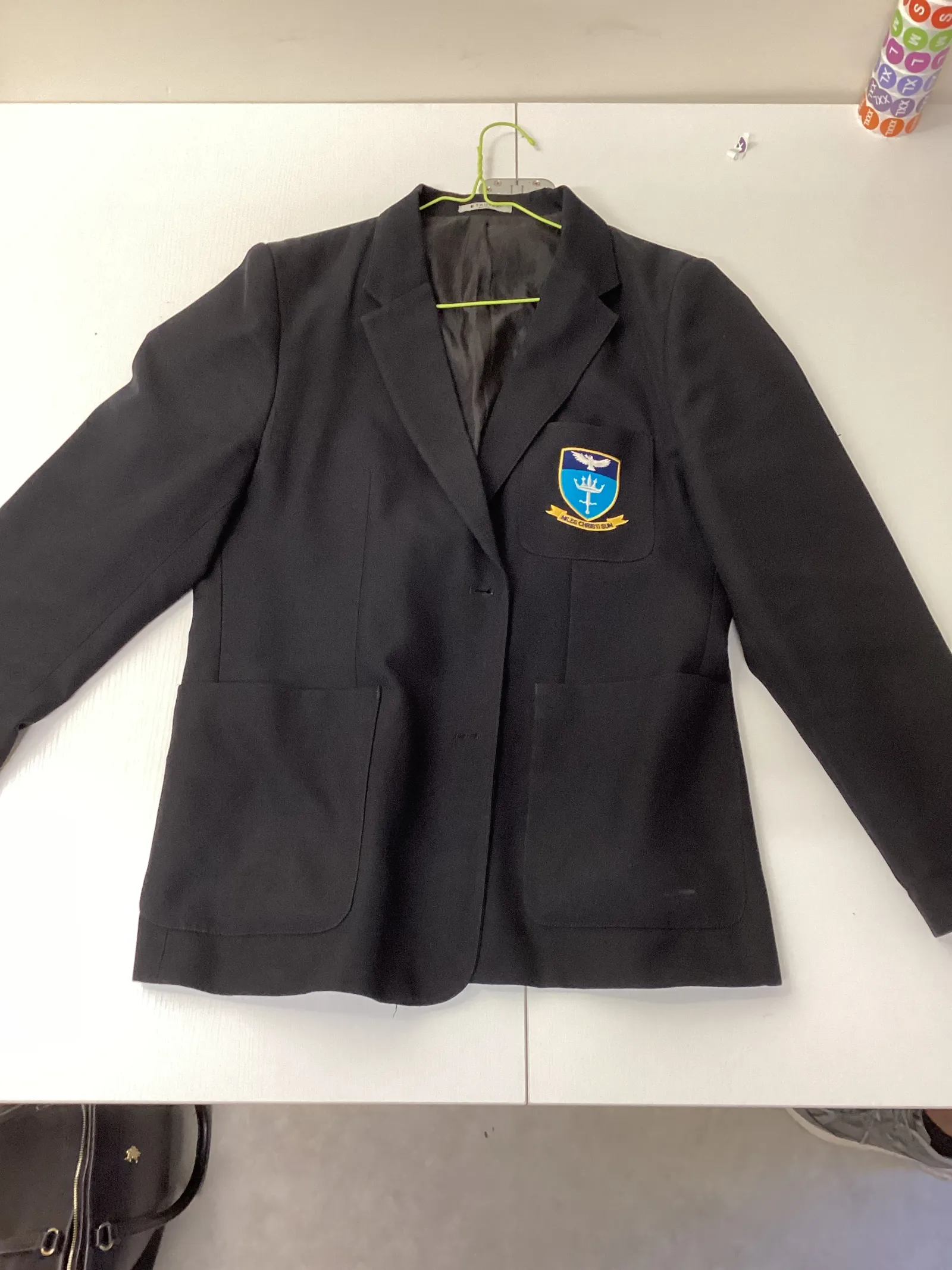 Black school badged blazer