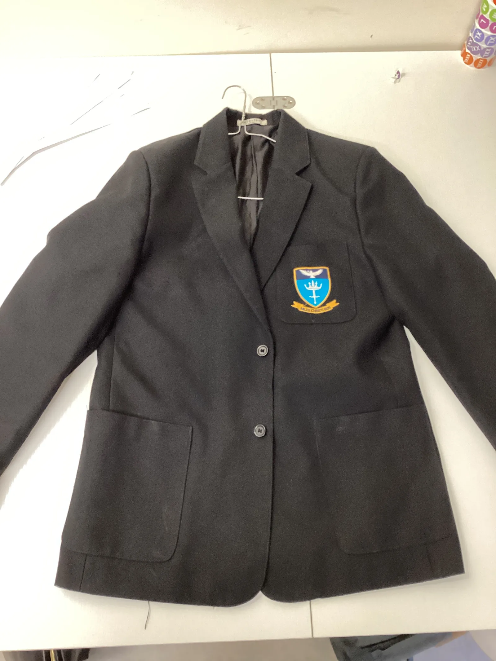 Black school badged blazer