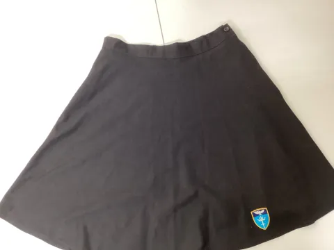 Black flared school skirt