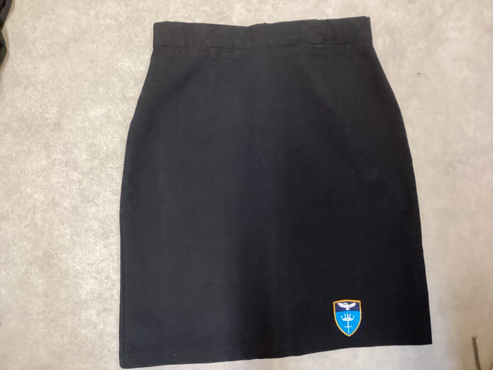 Black, straight school skirt