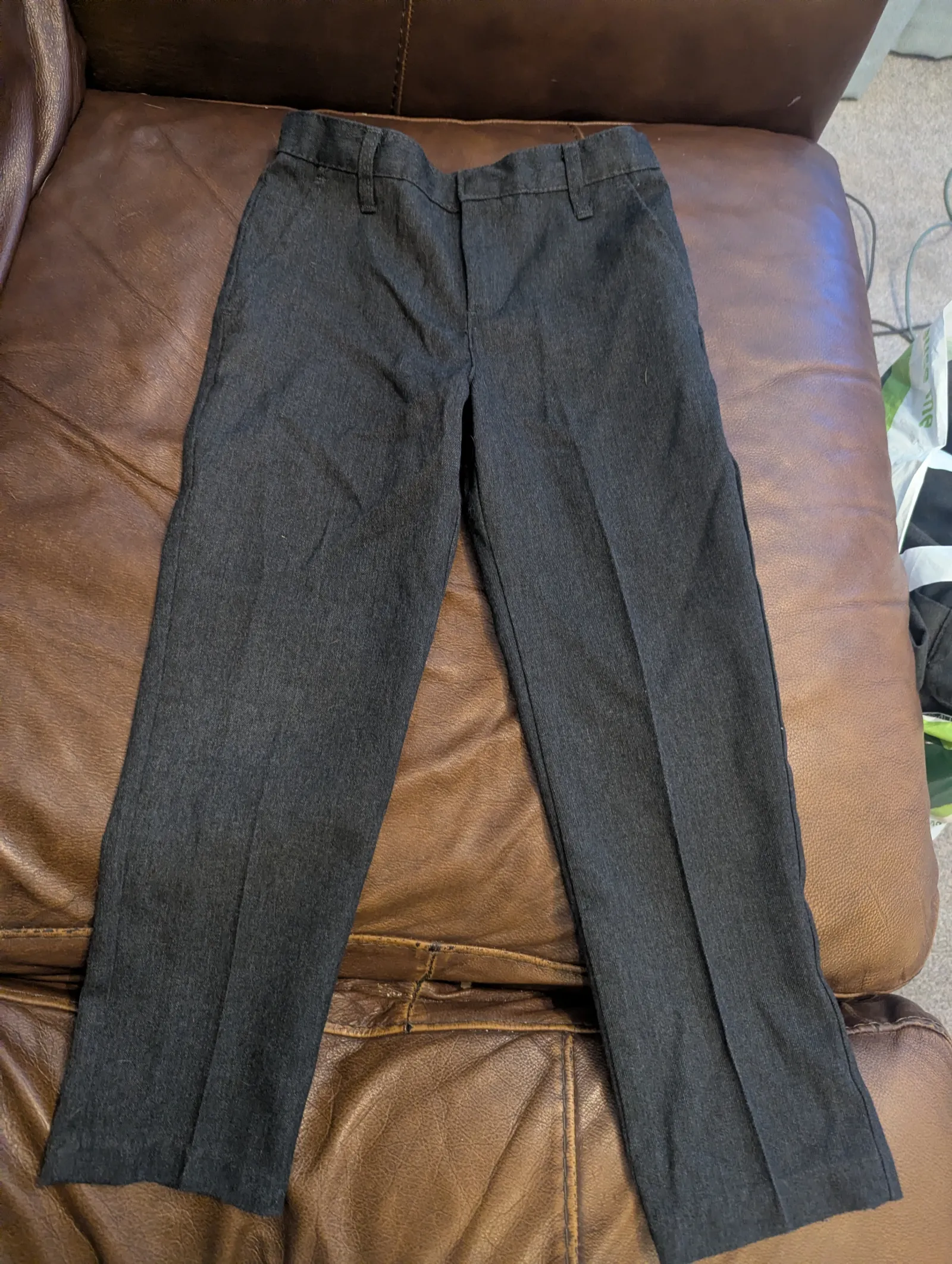 Boys grey school trousers 5-6 asda