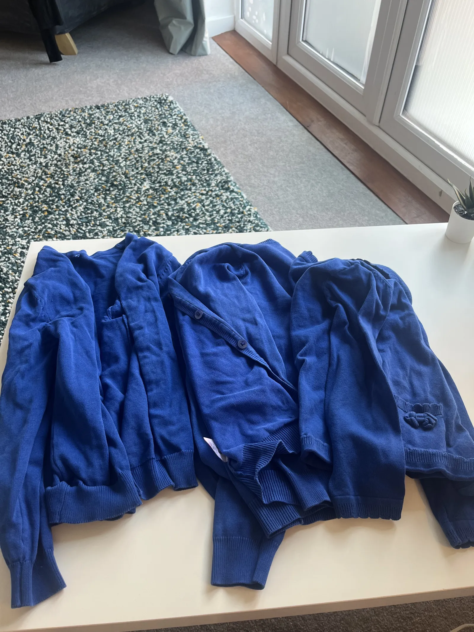 Navy cardigans