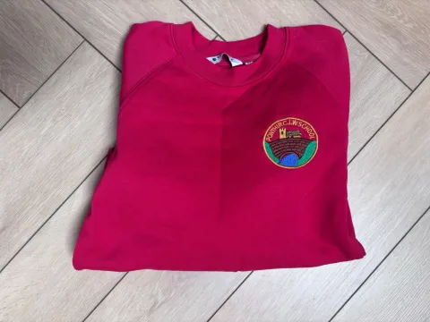 Trutex red jumper age 7-8 with Logo