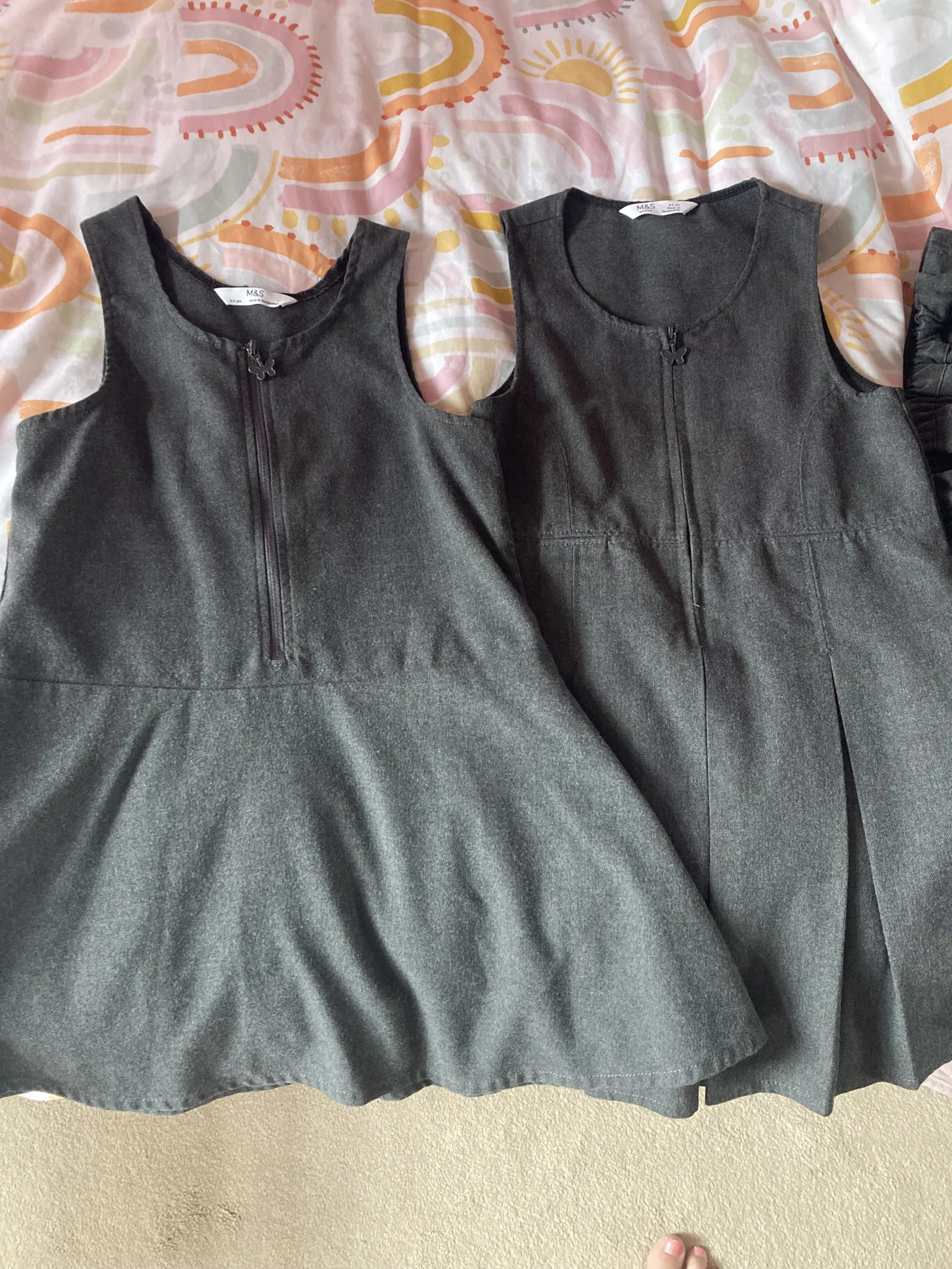 M&S Grey Pinafore both with grey butterfly zip