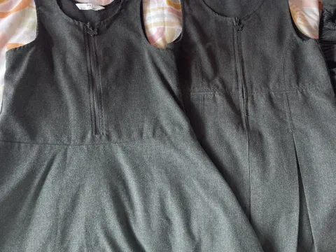 M&S Grey Pinafore both with grey butterfly zip