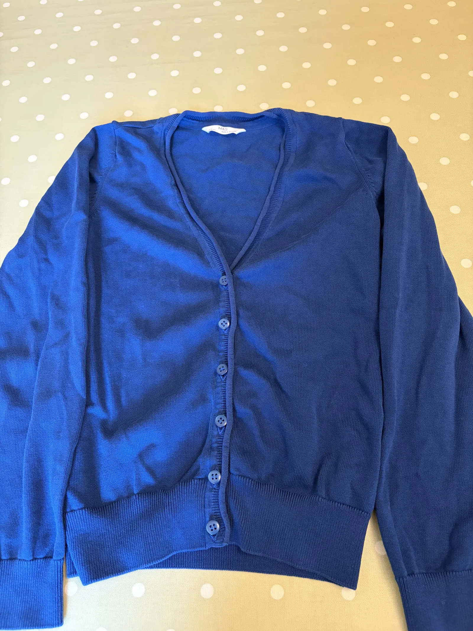 Blue M&S cardigan - no logo